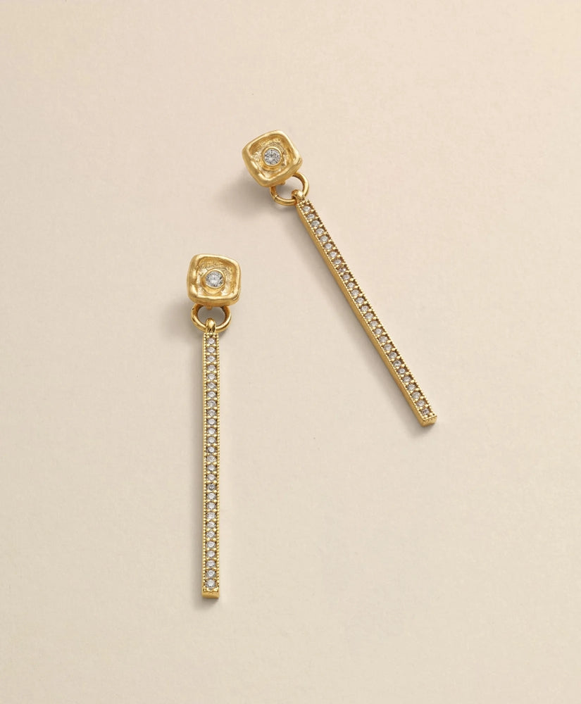 Loni Paul Crystal Bar Earrings in 14K Plated Gold | Brooks Brothers