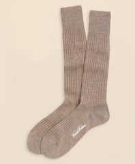 Merino Wool Ribbed Crew Socks | Brooks Brothers