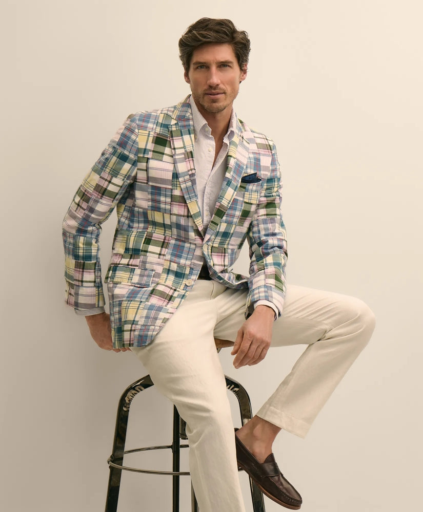 No. 1 Sack Sport Coat in Cotton Patchwork Madras | Brooks Brothers