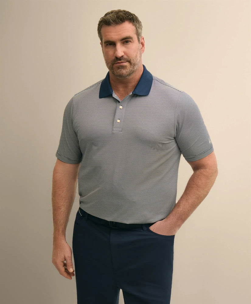 Performance Series Big & Tall Microstripe Polo Shirt | Brooks Brothers