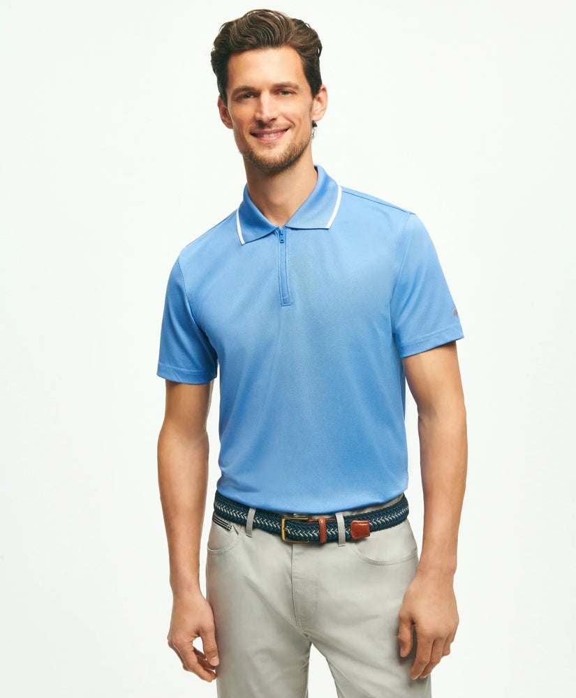 Performance Series Quarter-Zip Pique Polo Shirt | Brooks Brothers