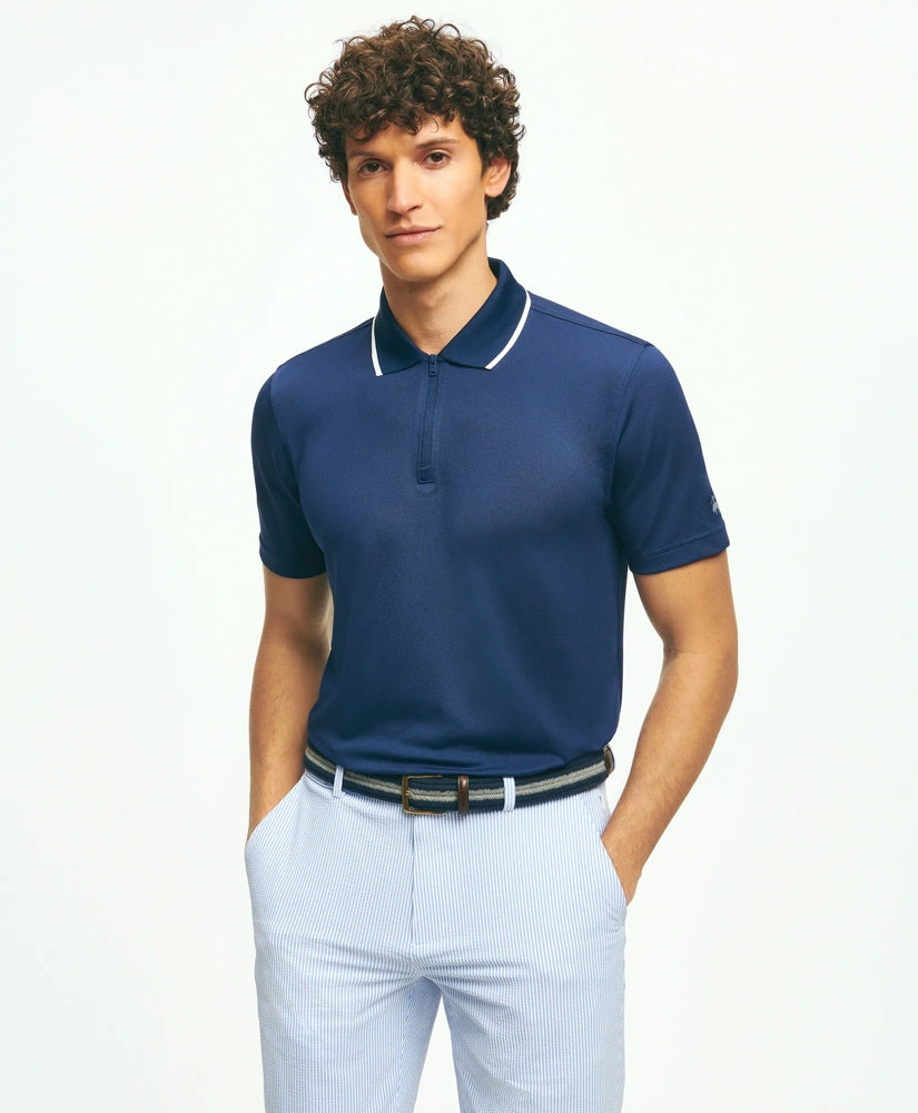 Performance Series Quarter-Zip Pique Polo Shirt | Brooks Brothers