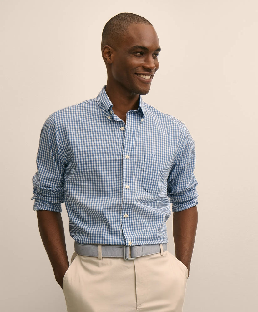 Performance Series Stretch Polo Button-Down Collar, Gingham Sport Shirt | Brooks Brothers