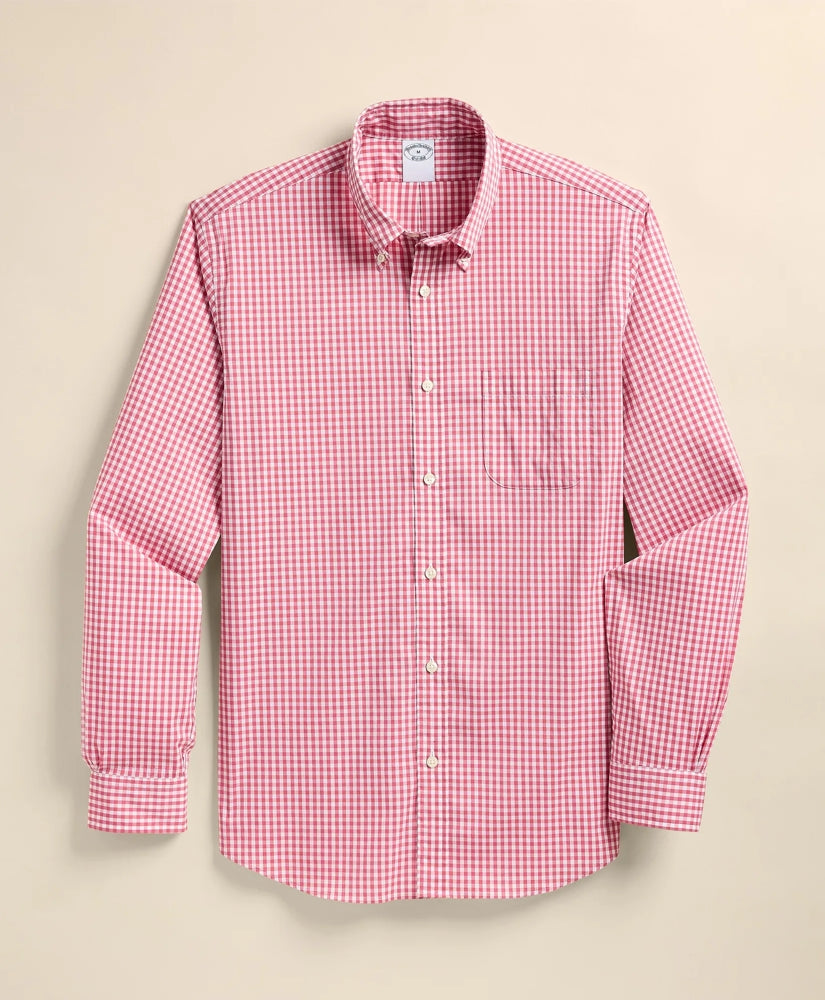 Performance Series Stretch Polo Button-Down Collar, Gingham Sport Shirt | Brooks Brothers