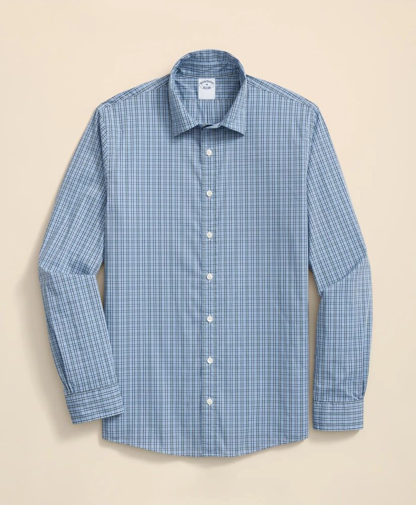 Performance Series Stretch Spread Collar, Check Sport Shirt | Brooks Brothers