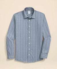 Performance Series Stretch Spread Collar, Glen Plaid Sport Shirt | Brooks Brothers