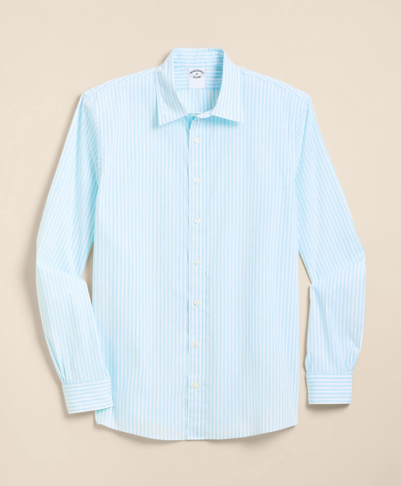 Performance Series Stretch Spread Collar, Striped Sport Shirt | Brooks Brothers