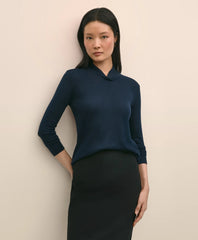 Silk Cashmere Twist Neck Sweater | Brooks Brothers