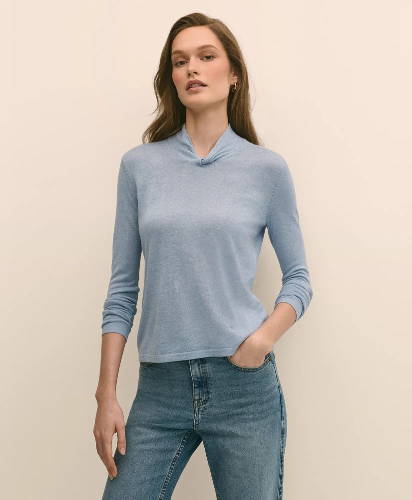 Silk Cashmere Twist Neck Sweater | Brooks Brothers