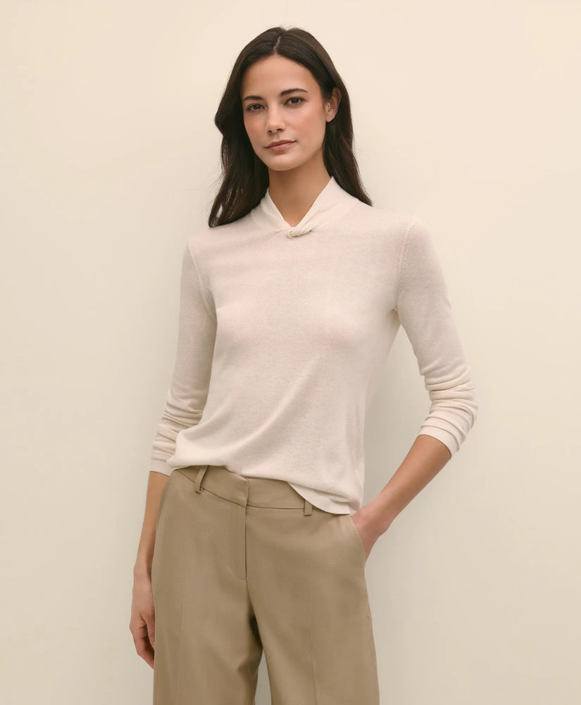Silk Cashmere Twist Neck Sweater | Brooks Brothers