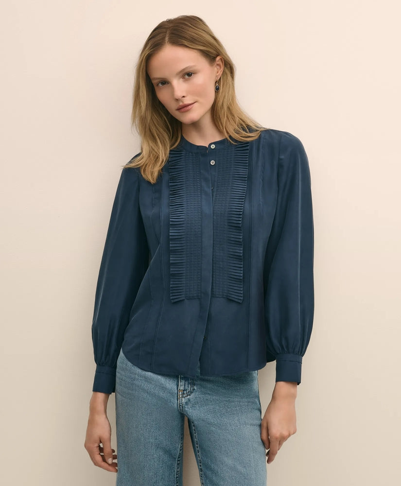 Silk Habotai Pintucked Blouse | Brooks Brothers
