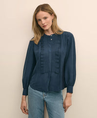 Silk Habotai Pintucked Blouse | Brooks Brothers