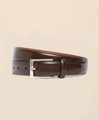 Silver Buckle Leather Dress Belt | Brooks Brothers