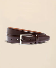Silver Buckle Leather Dress Belt | Brooks Brothers