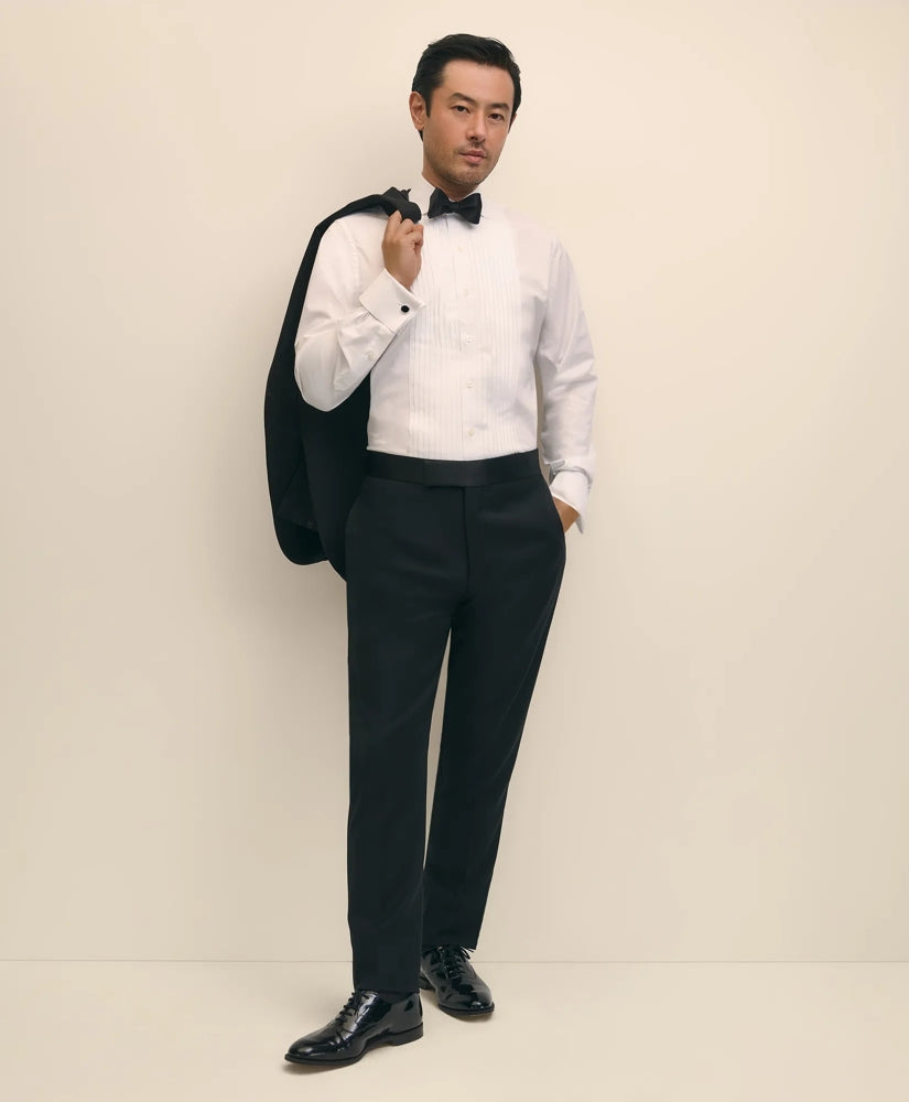 Slim Fit Merino Wool Twill 1818 Tuxedo Pants | Brooks Brothers