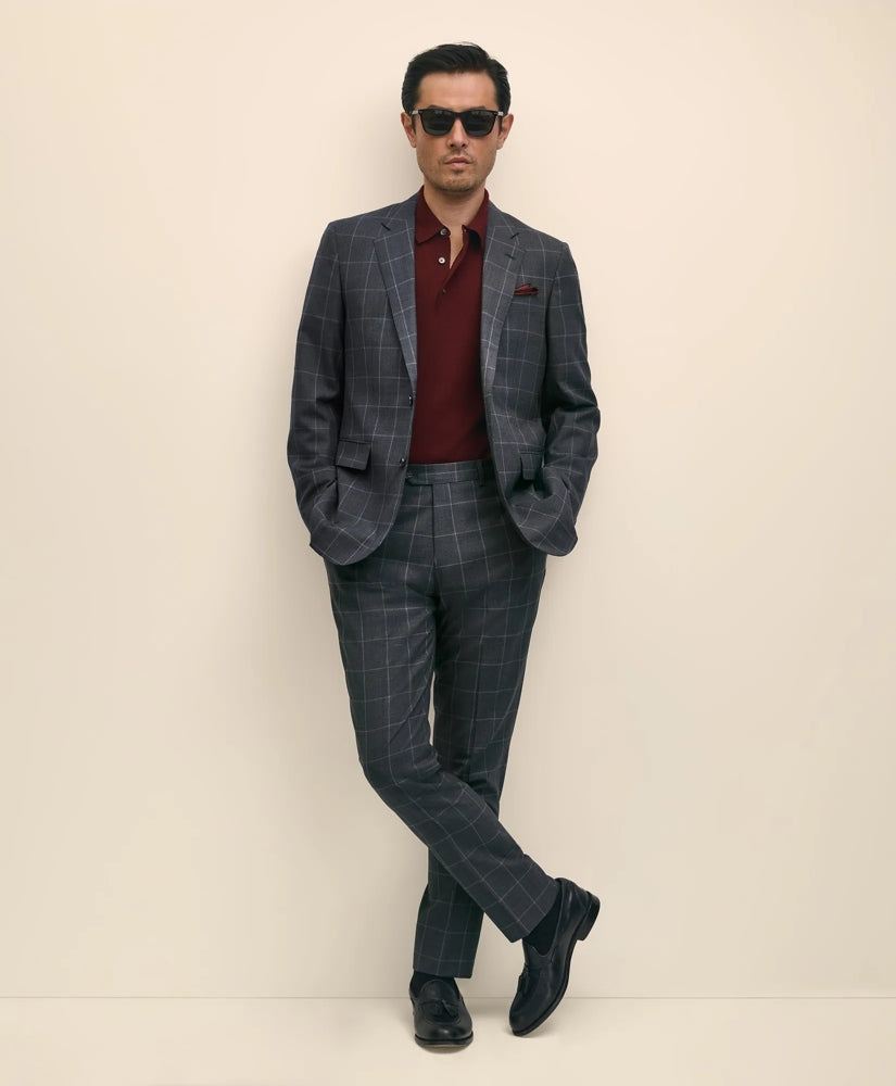 Slim Fit Wool Windowpane 1818 Suit | Brooks Brothers