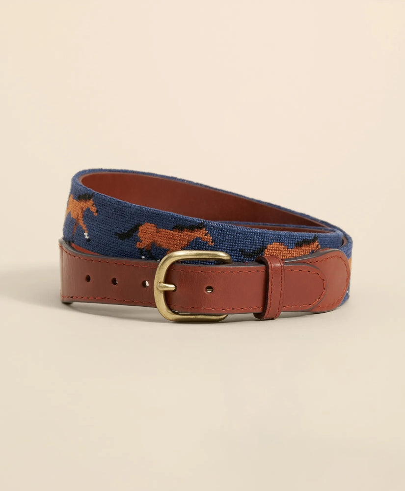 Smathers & Branson Needlepoint Horse Belt | Brooks Brothers