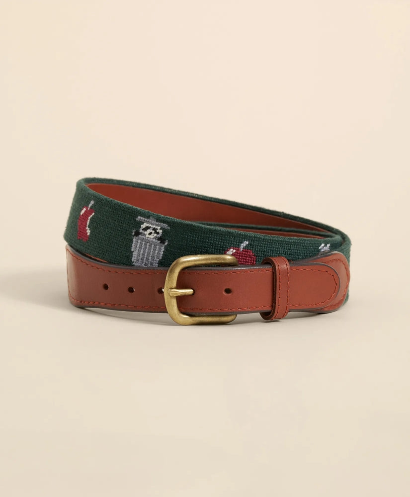 Smathers & Branson Needlepoint Racoon Belt | Brooks Brothers