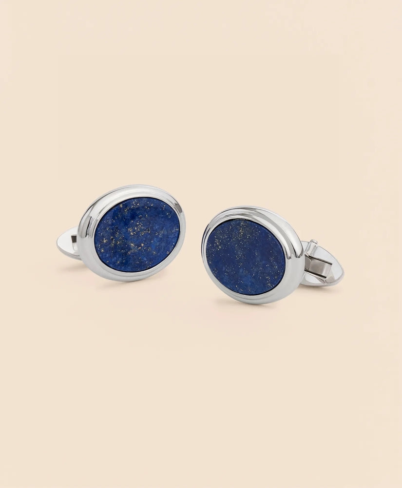 Sterling Silver Oval Rhodium-Plated Cufflinks | Brooks Brothers