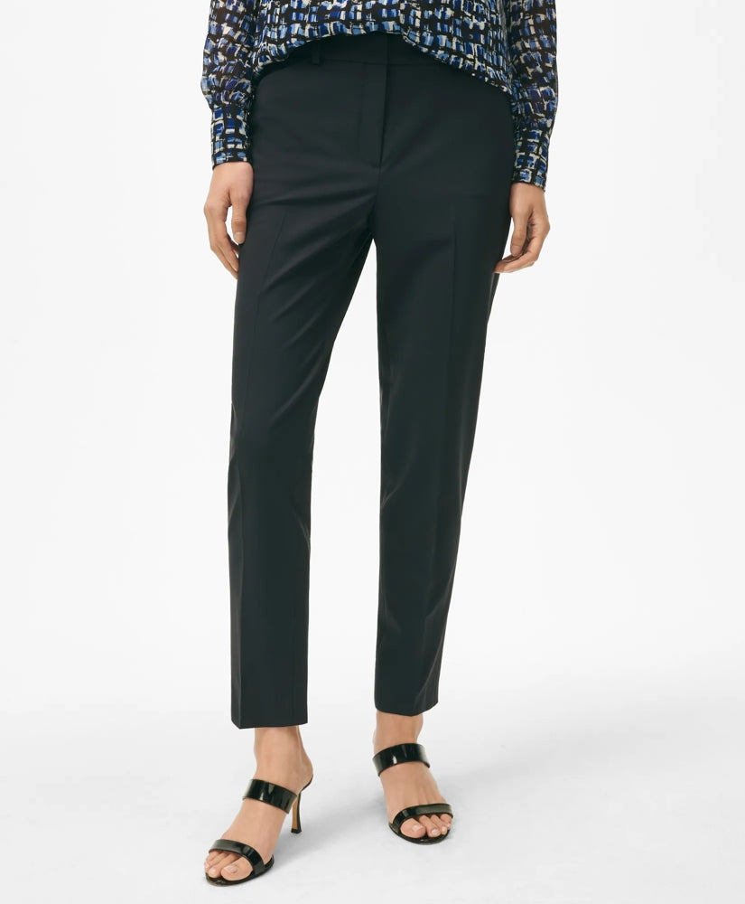 The Essentials Brooks Brothers Stretch Wool Slim Crop Pants | Brooks Brothers