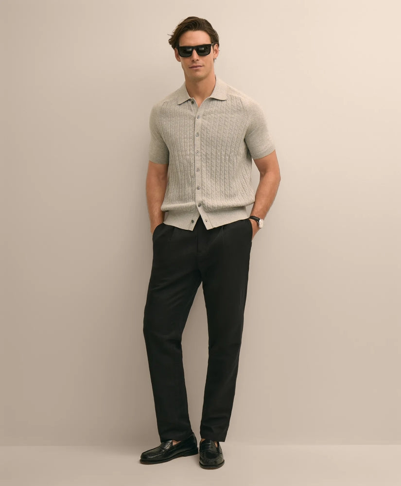 The Pleated Linen-Cotton Pants | Brooks Brothers