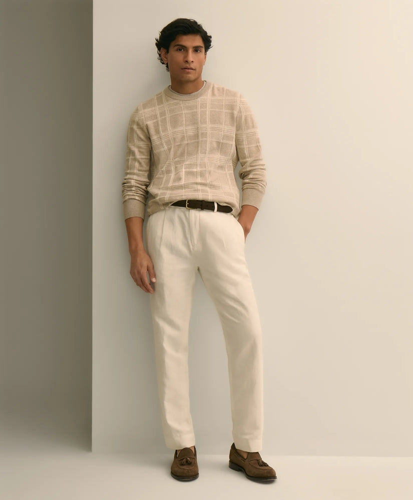The Pleated Linen-Cotton Pants | Brooks Brothers