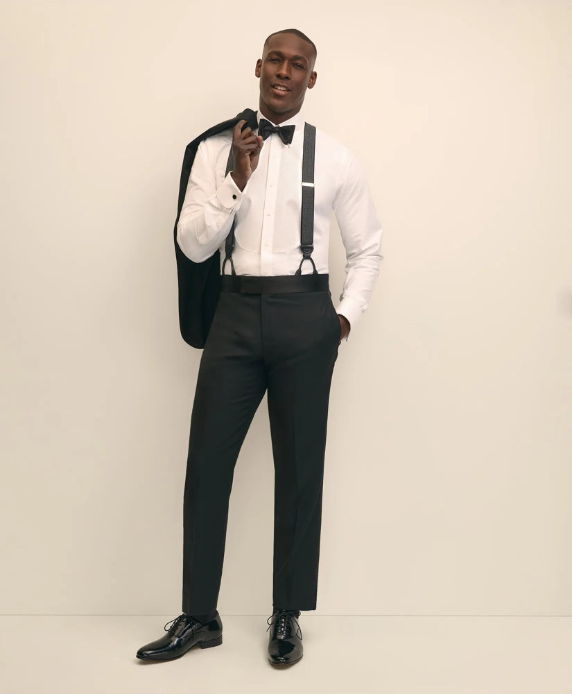 Traditional Fit Merino Wool Twill 1818 Tuxedo Pants | Brooks Brothers