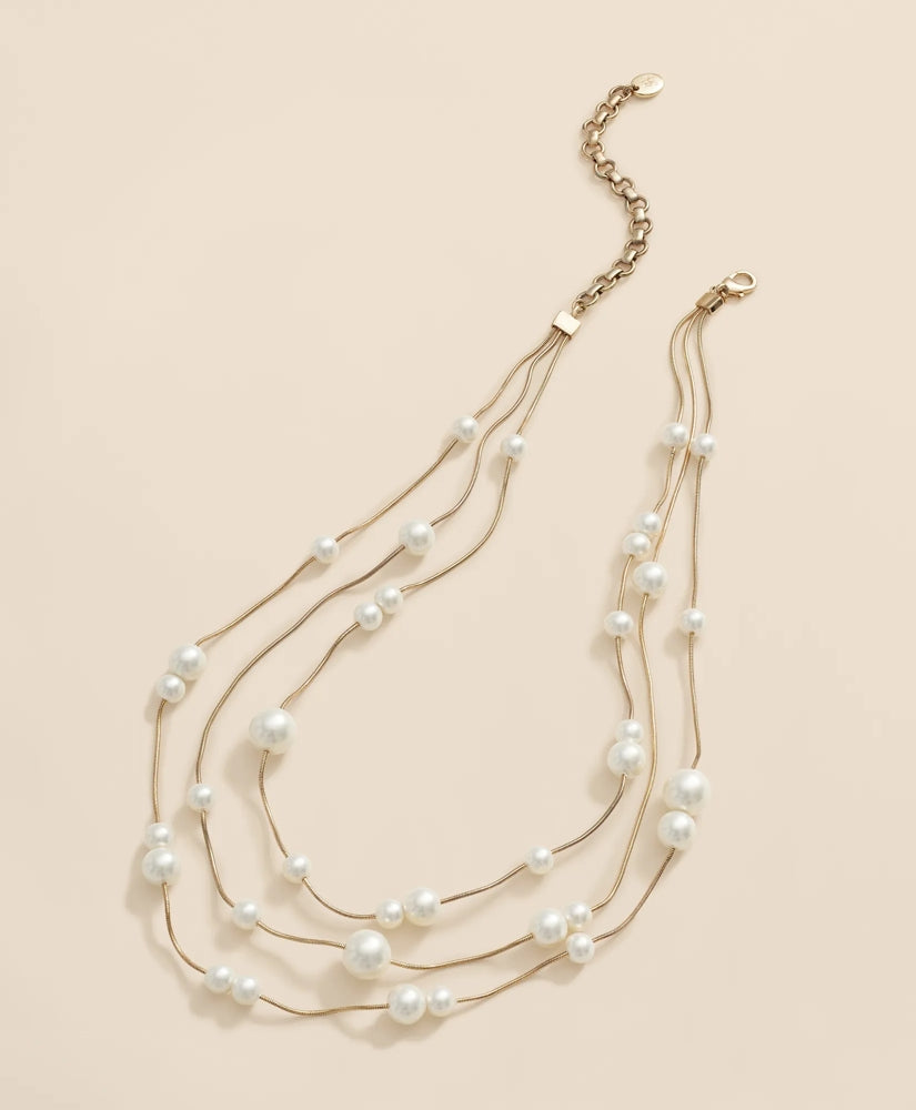 Triple Strand Faux-Pearl Necklace | Brooks Brothers