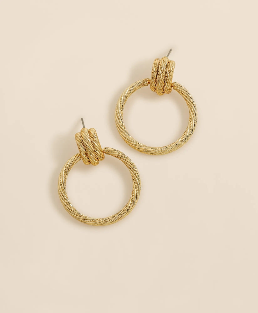 Vintage-Inspired Textured Door Knocker Hoop Earrings | Brooks Brothers