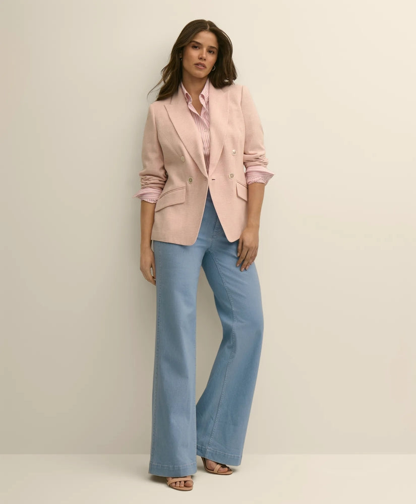 Viscose Melange Tweed Double-Breasted Jacket | Brooks Brothers