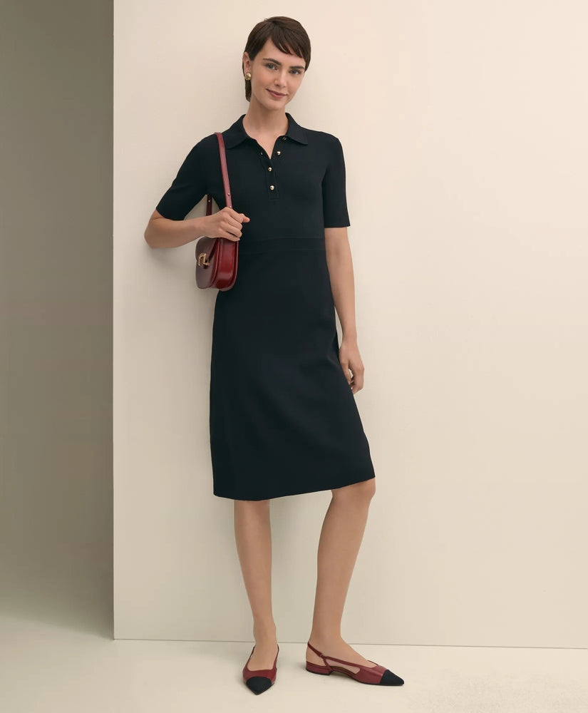 Viscose Polo Knit Dress | Brooks Brothers