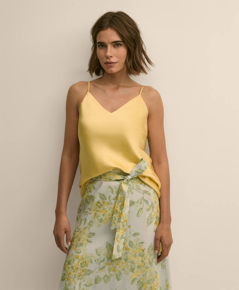 V-Neck Cami in Washable Silk Charmeuse | Brooks Brothers