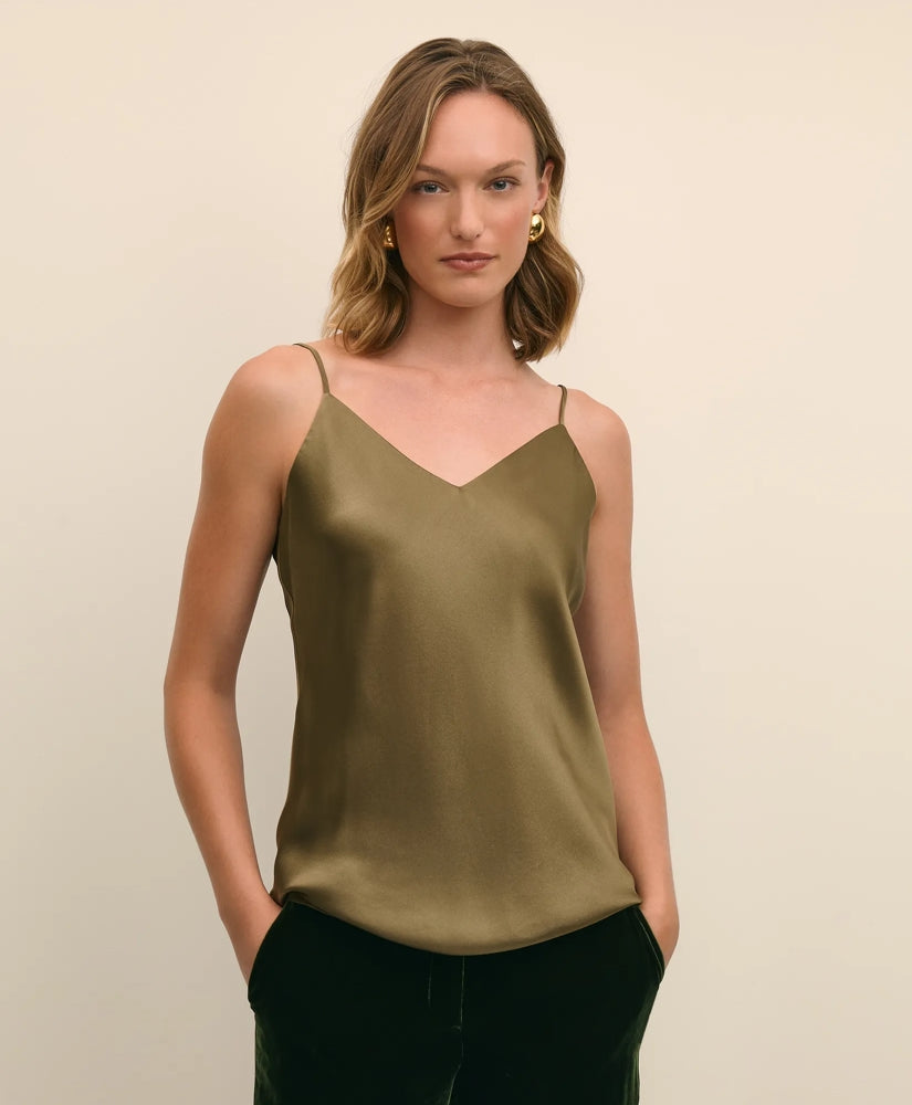 V-Neck Cami in Washable Silk Charmeuse | Brooks Brothers