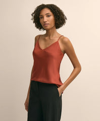 V-Neck Cami in Washable Silk Charmeuse | Brooks Brothers