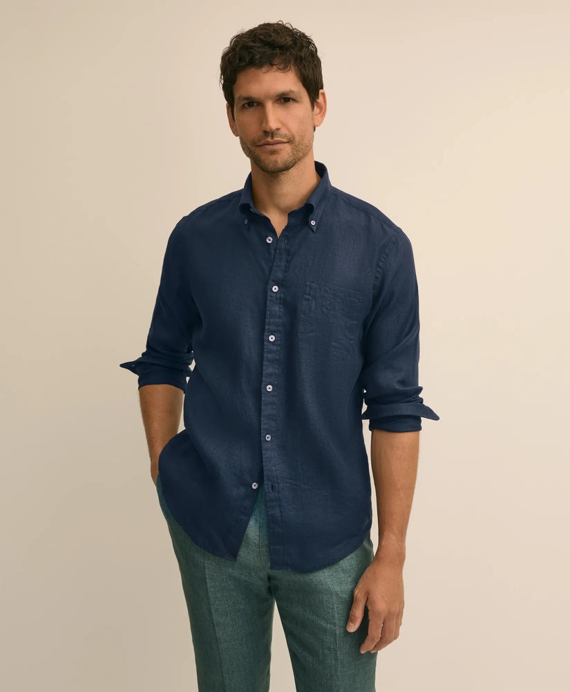 Washed Cotton Seersucker Button-Down Collar Sport Shirt | Brooks Brothers