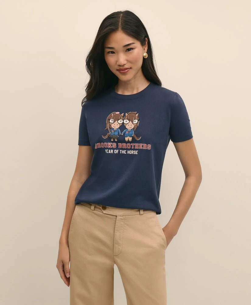 Women's Lunar New Year 100% Cotton Graphic T-Shirt | Brooks Brothers