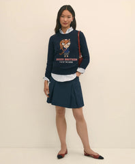 Women's Lunar New Year Merino-Wool-Blend Intarsia Crewneck Sweater | Brooks Brothers