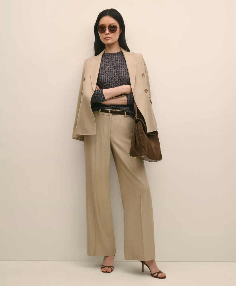 Wool-Blend Wide-Leg Pants | Brooks Brothers
