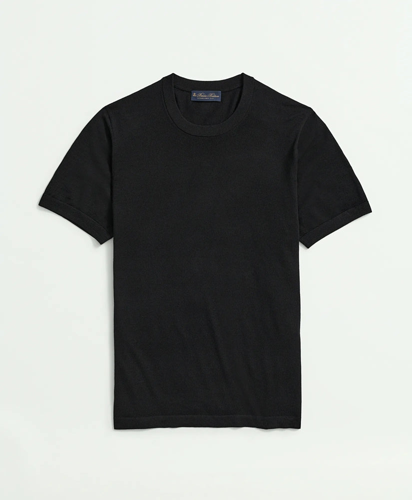 Lightweight Luxe All-Season Sweater, Short Sleeve Crewneck | Brooks Brothers