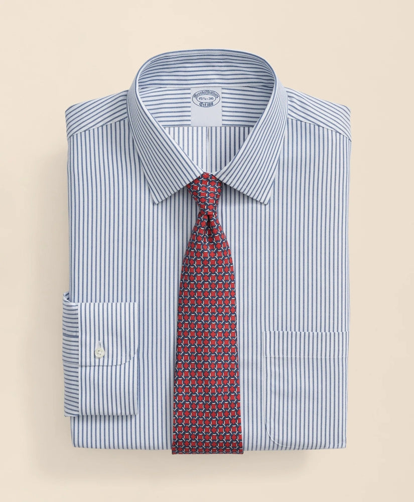 Brooks Brothers Explorer Collection Non-Iron Twill Ainsley Collar, Stripe Dress Shirt | Brooks Brothers