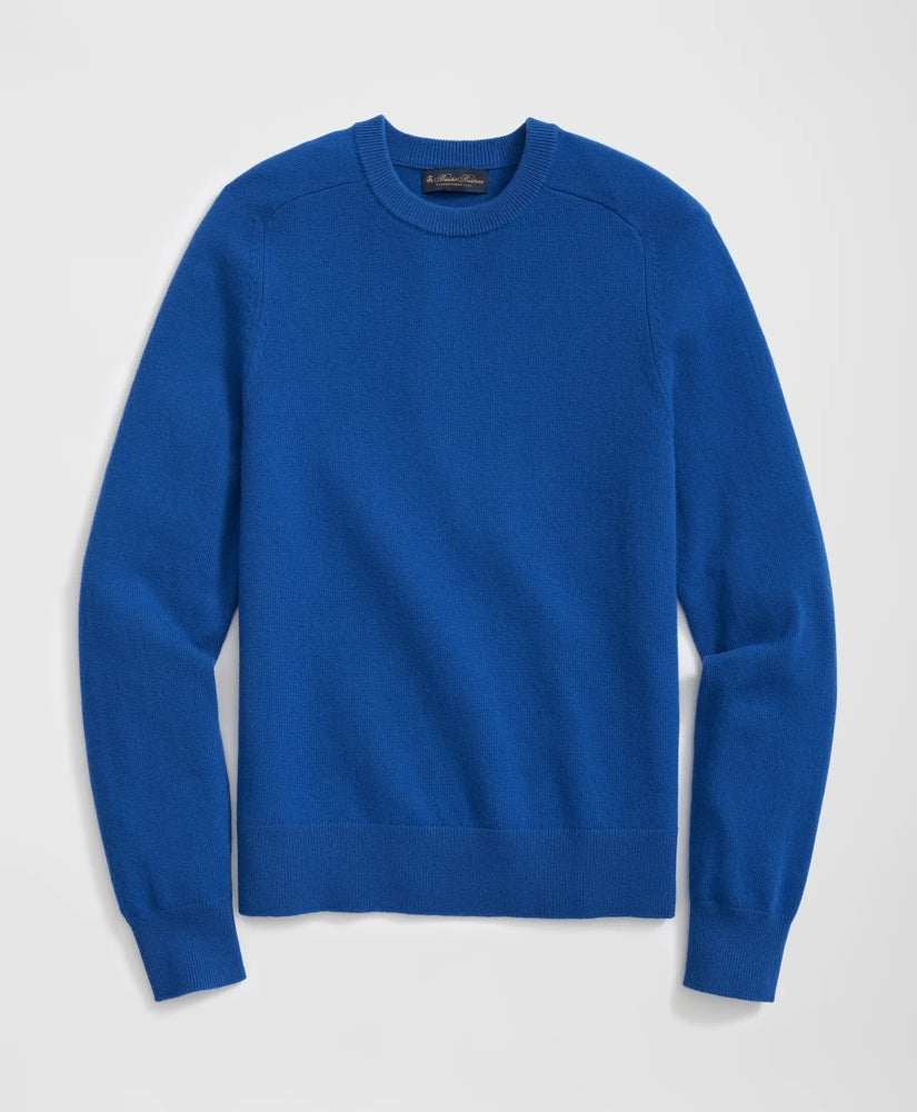 3-Ply Cashmere Crewneck Saddle Shoulder Sweater | Brooks Brothers
