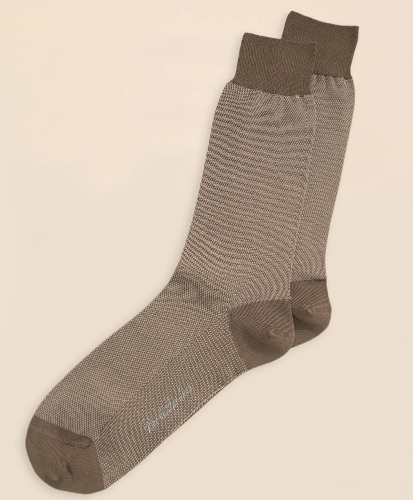 Cotton Bird's Eye Crew Socks | Brooks Brothers
