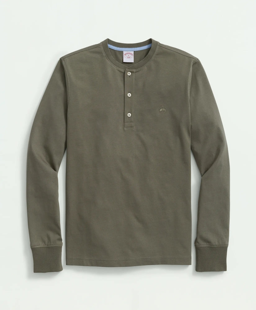 Cotton Henley Long-Sleeve T-Shirt | Brooks Brothers