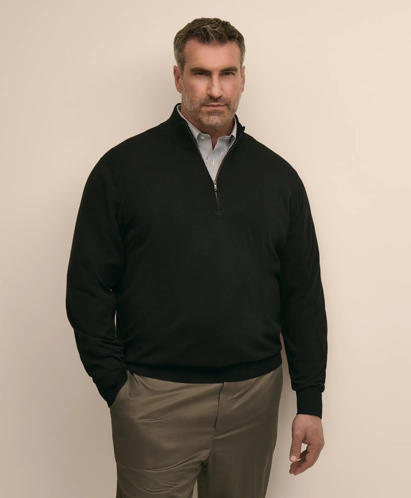Big & Tall Ultimate Merino Wool Quarter-Zip Sweater | Brooks Brothers