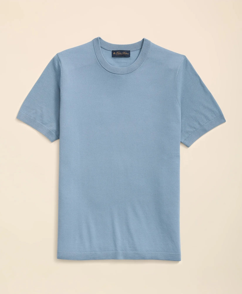 Lightweight Luxe All-Season Sweater, Short Sleeve Crewneck | Brooks Brothers