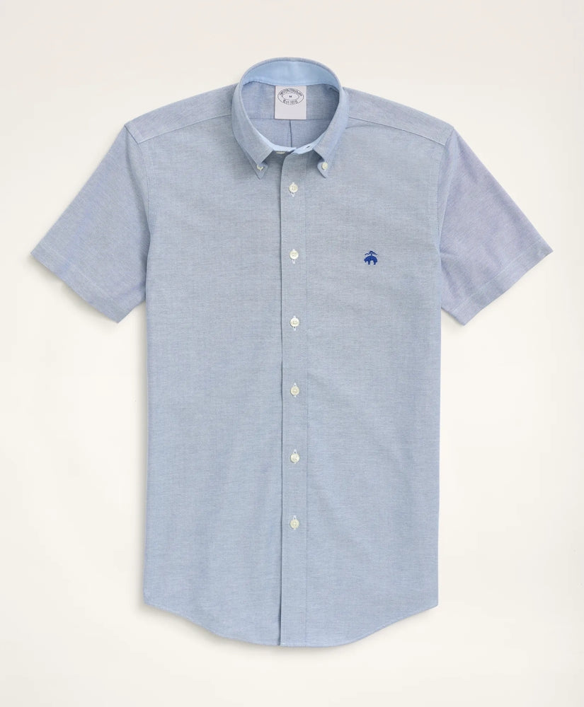 Stretch Non-Iron Oxford Button-Down Collar Short-Sleeve Sport Shirt | Brooks Brothers