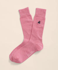 Cotton Blend Ribbed Socks with Embroidered Golden Fleece | Brooks Brothers