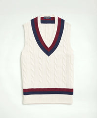 Vintage-Inspired Tennis V-Neck Vest in Supima | Brooks Brothers