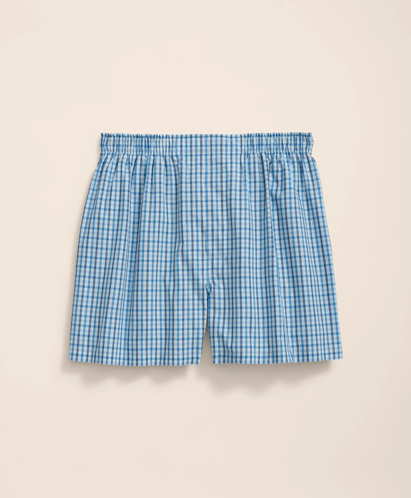 Cotton Broadcloth Windowpane Boxers | Brooks Brothers