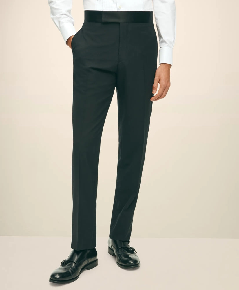 Black Fleece Tuxedo Pants in Wool-Silk | Brooks Brothers